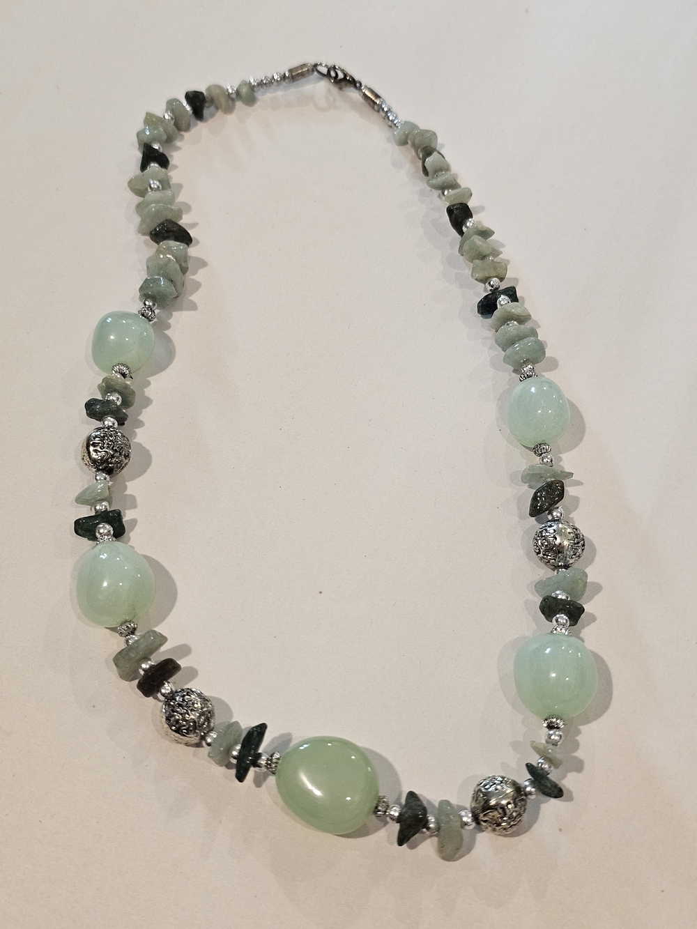 Vintage Artisan Fluorite & Stone Chip Statement Necklace